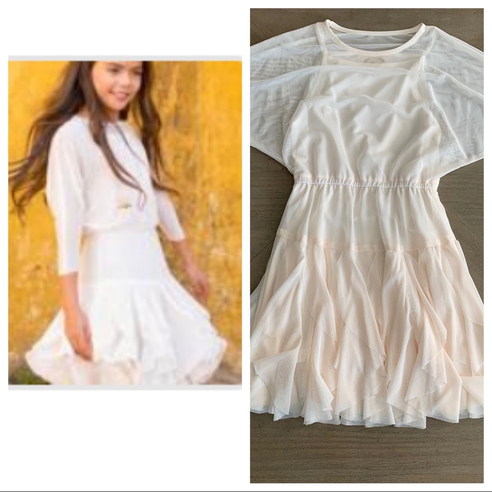 Mia Joy Meg dress ruffle skirt, mesh top